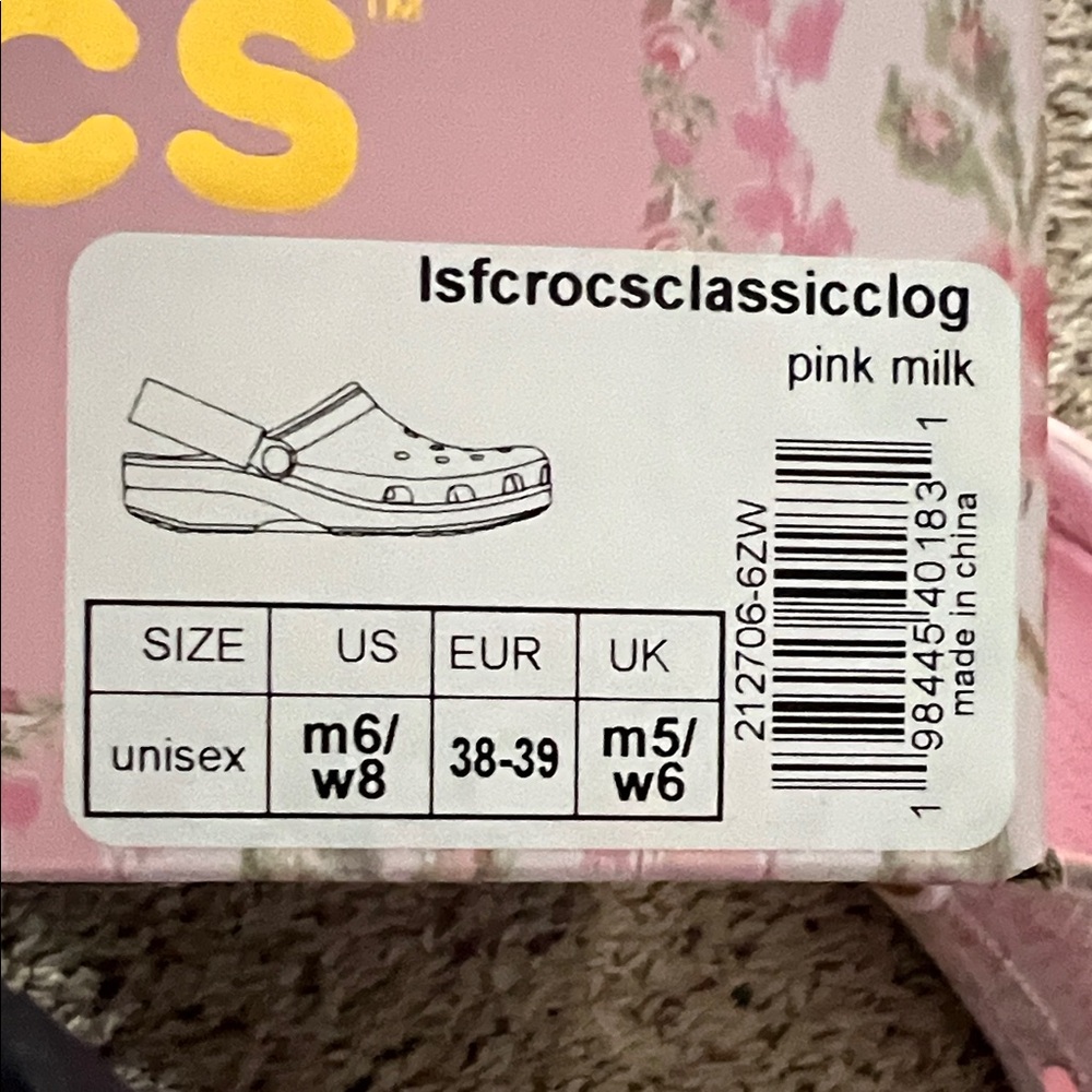 Loveshackfancy Women Size 8 Pink Floral Clog Shoes with Charms - Picture 8 of 8